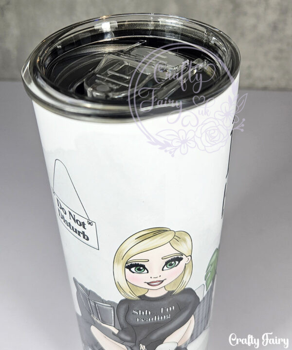 personalised book lover i love reading lady 20oz tumbler