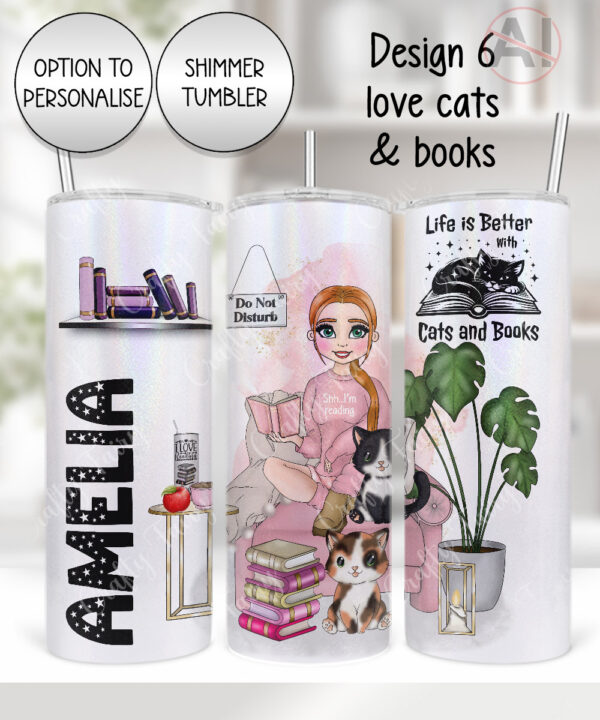 personalised book lover i love reading lady 20oz tumbler