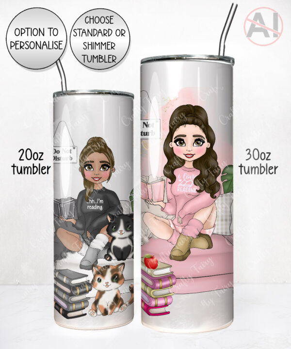 personalised book lover i love reading lady 20oz tumbler