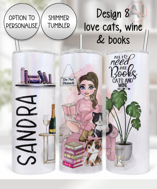 personalised book lover i love reading lady 20oz tumbler
