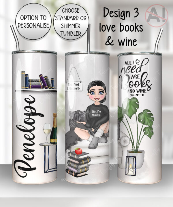 personalised book lover i love reading lady 20oz tumbler