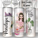personalised book lover i love reading lady 20oz tumbler
