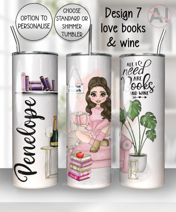 personalised book lover i love reading lady 20oz tumbler