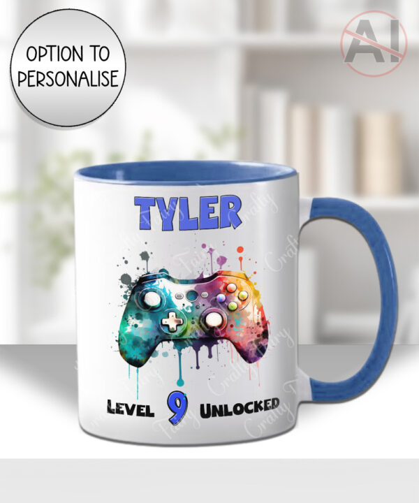 personalised gaming controller gamer boy or girl mug gift