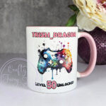 personalised gaming controller gamer boy or girl mug gift