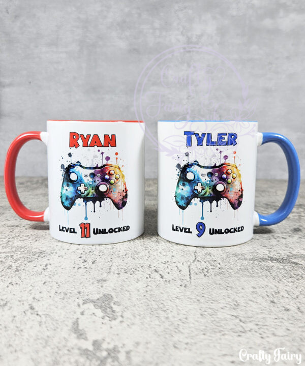 personalised gaming controller gamer boy or girl mug gift