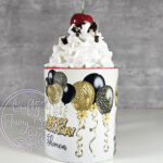 personalised birthday mug gift for lady in leopard print dress