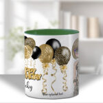 personalised birthday mug gift for lady in leopard print dress