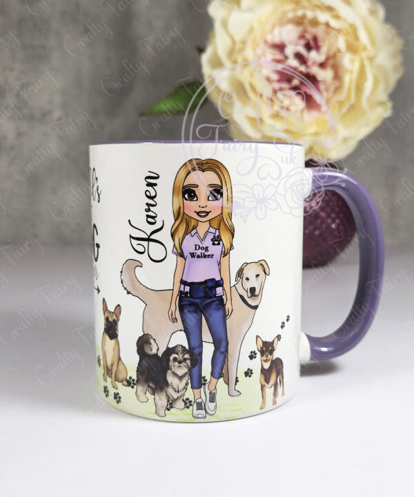 personalised world's best dog walker lady mug gift