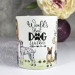 personalised world's best dog walker lady mug gift
