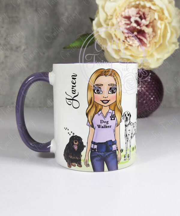 personalised world's best dog walker lady mug gift