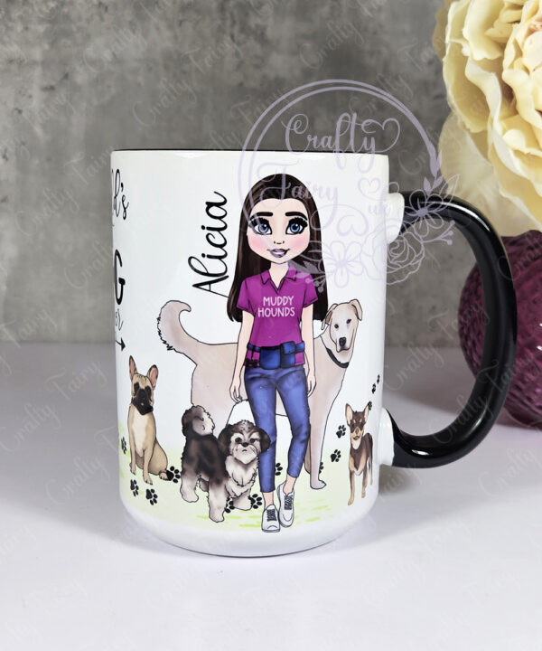 personalised world's best dog walker lady mug gift