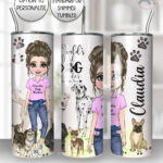 personalised world's best dog walker lady 20oz tumbler gift