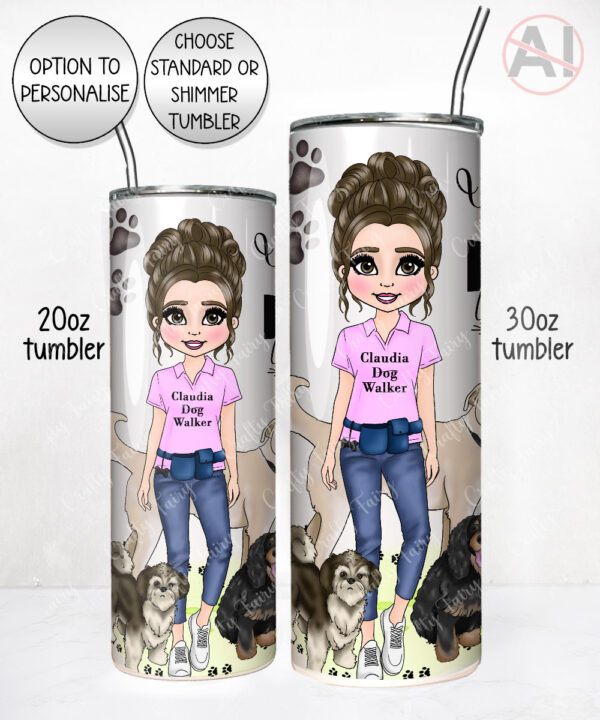 personalised world's best dog walker lady 20oz tumbler gift