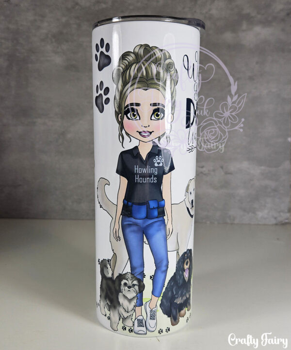 personalised world's best dog walker lady 20oz tumbler gift