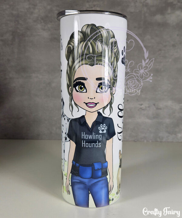 personalised world's best dog walker lady 20oz tumbler gift