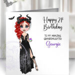 personalised maleficent cocktail birthday card v1