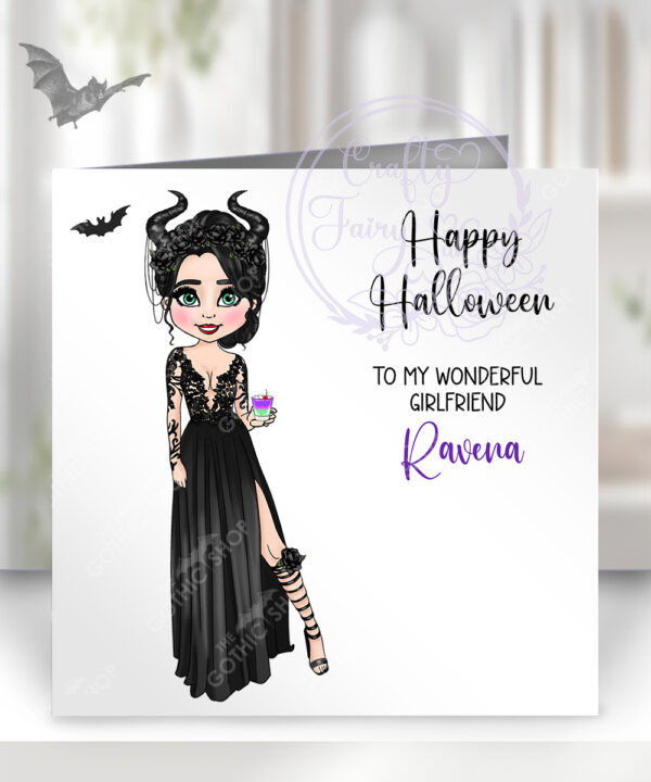 personalised maleficent cocktail birthday card v1