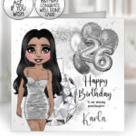 personalised diamond perfume lady birthday card