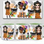personalised haunted halloween cocktail witch lady mug gift