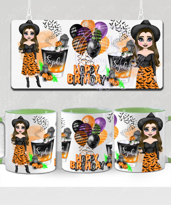 personalised haunted halloween cocktail witch lady mug gift