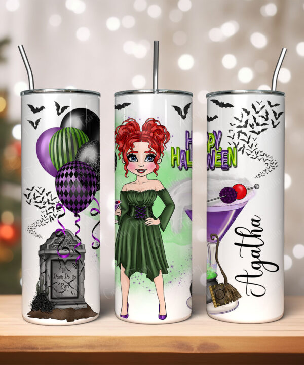 personalised witches heart cocktail lady birthday card v1