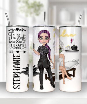 personalised massage therapist lady 20oz tumbler gift