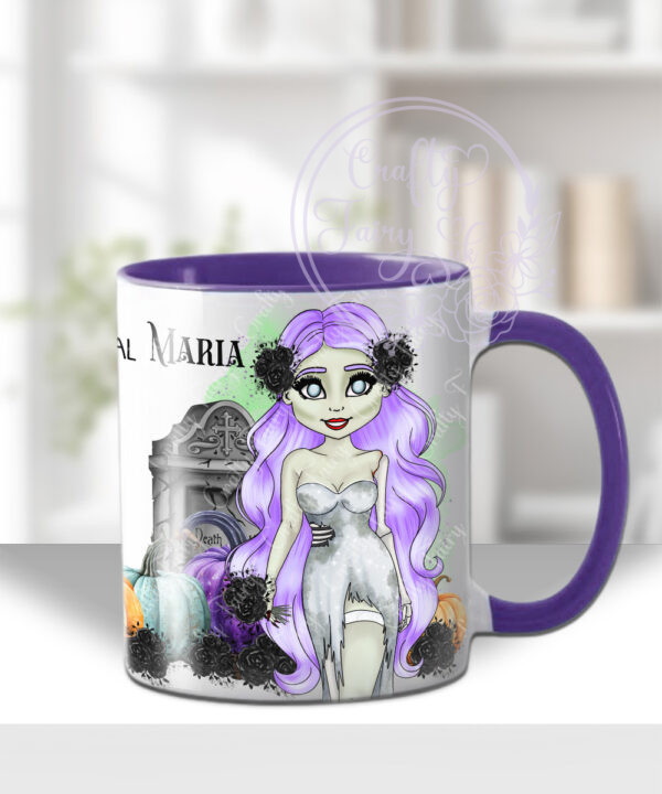 personalised zombie bride lady halloween mug gift