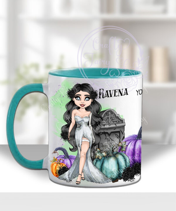 personalised zombie bride lady halloween mug gift