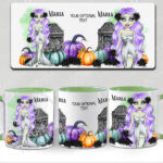 personalised zombie bride lady halloween mug gift