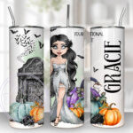personalised zombie bride lady halloween 20oz tumbler gift