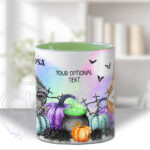 personalised stitched up sally lady halloween mug gift
