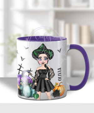 personalised ella pumpkin wicked witch halloween mug gift