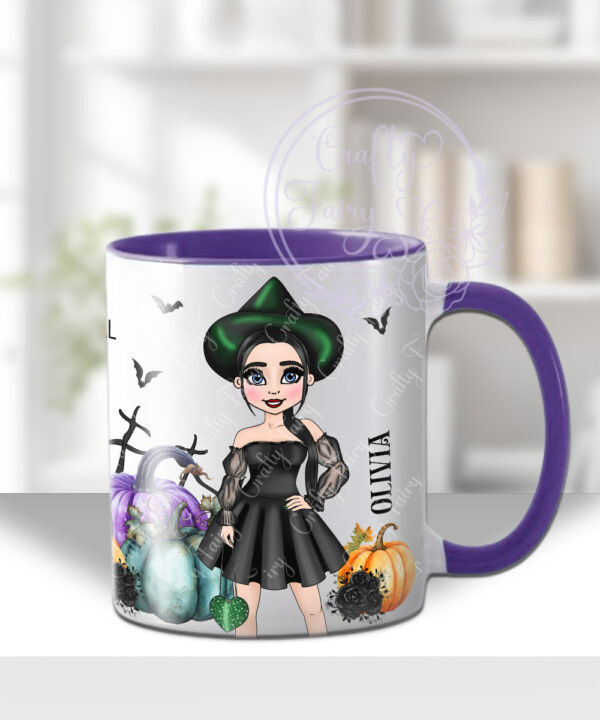 personalised ella pumpkin wicked witch halloween mug gift
