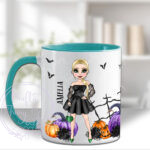 personalised ella pumpkin wicked witch halloween mug gift
