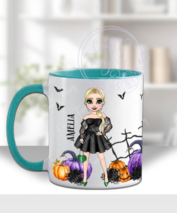 personalised ella pumpkin wicked witch halloween mug gift