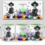 personalised ella pumpkin wicked witch halloween mug gift