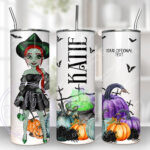 personalised ella pumpkin wicked witch halloween 20oz tumbler gift