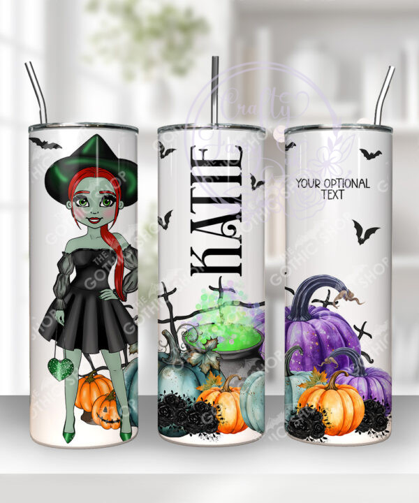 personalised ella pumpkin wicked witch halloween 20oz tumbler gift