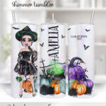 personalised ella pumpkin wicked witch halloween 20oz tumbler gift