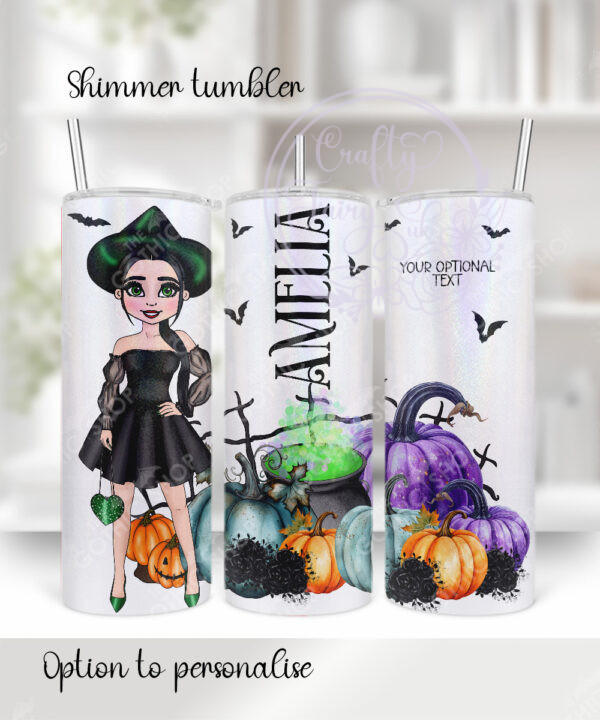 personalised ella pumpkin wicked witch halloween 20oz tumbler gift