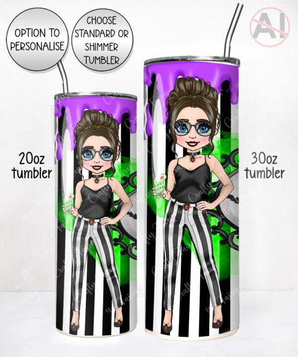 personalised juice of beetles slime & lady striped 20oz halloween tumbler