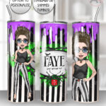 personalised juice of beetles slime & lady striped 20oz halloween tumbler