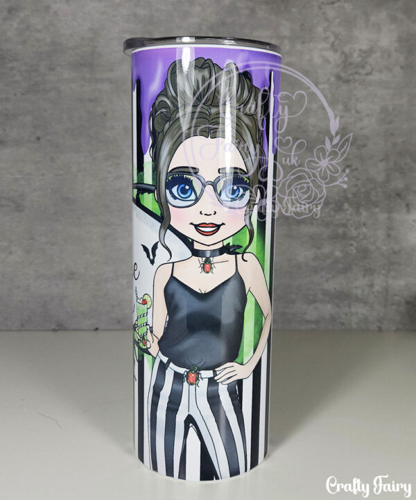 personalised juice of beetles slime & lady striped 20oz halloween tumbler
