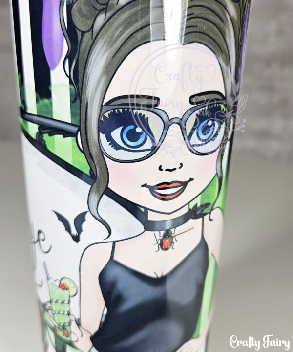 personalised juice of beetles slime & lady striped 20oz halloween tumbler