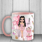 Personalised Mug For Girl Who Loves Pink & Makeup V1