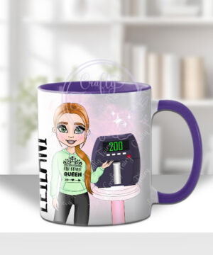 personalised air fryer queen lady mug gift