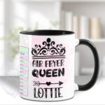 personalised air fryer queen lady with conversion chart mug gift