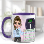 personalised air fryer queen lady with conversion chart mug gift