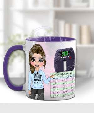personalised air fryer queen lady with conversion chart mug gift